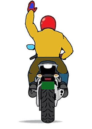 Follow me signal for bikers